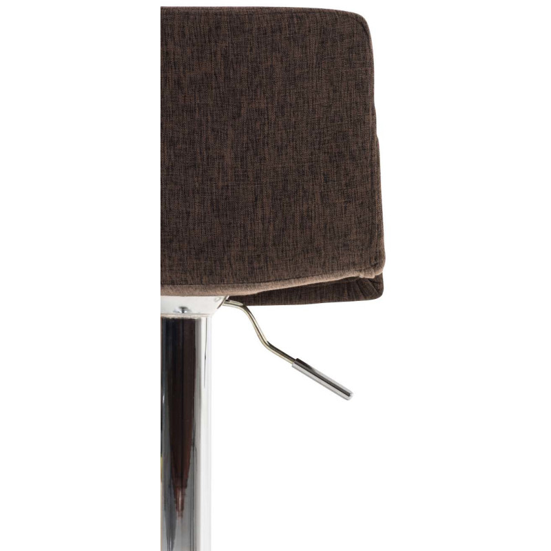 Tabouret de bar moderne en Tissu Marron Métal Argenté Stano - 7