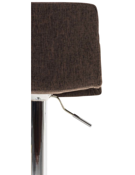 Tabouret de bar moderne en Tissu Marron Métal Argenté Stano - 7