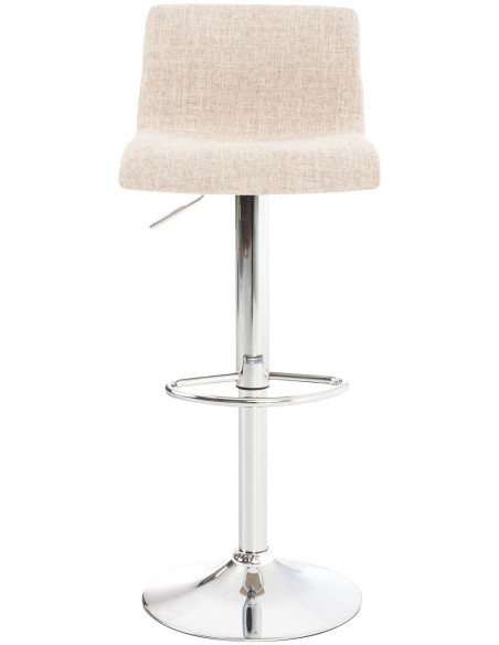 Tabouret de bar moderne en Tissu Blanc crème Métal Argenté Stano - 2