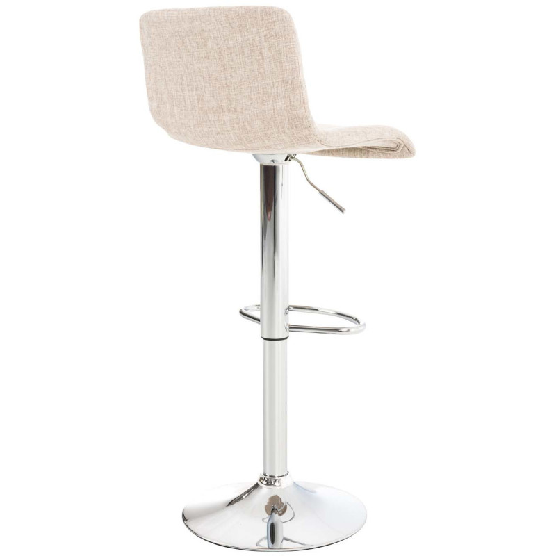 Tabouret de bar moderne en Tissu Blanc crème Métal Argenté Stano - 4