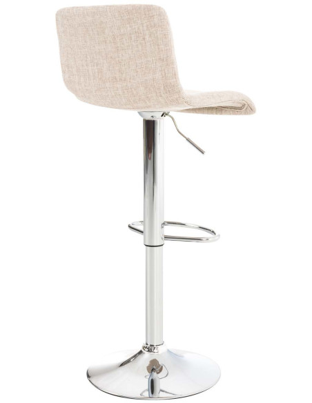 Tabouret de bar moderne en Tissu Blanc crème Métal Argenté Stano - 4