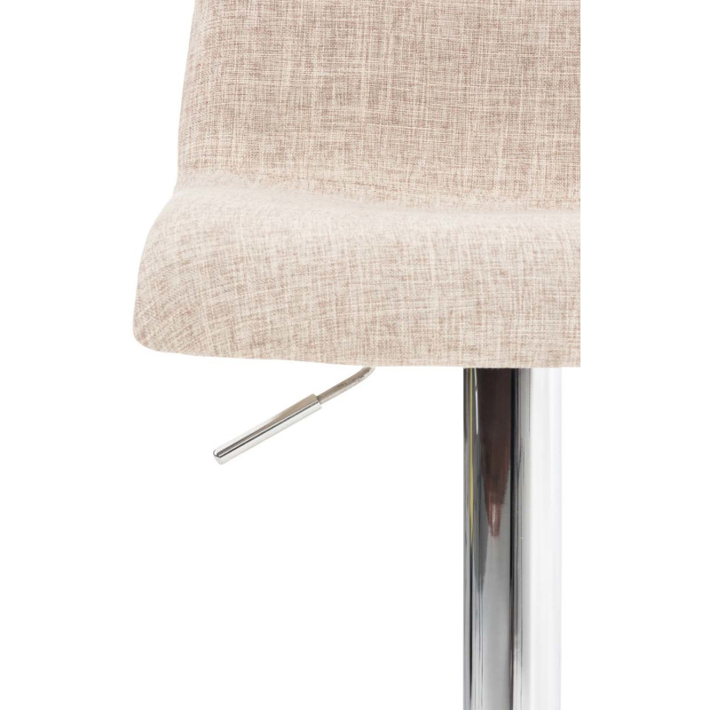 Tabouret de bar moderne en Tissu Blanc crème Métal Argenté Stano - 5