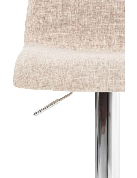 Tabouret de bar moderne en Tissu Blanc crème Métal Argenté Stano - 5