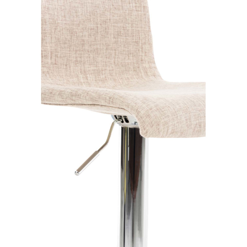 Tabouret de bar moderne en Tissu Blanc crème Métal Argenté Stano - 6