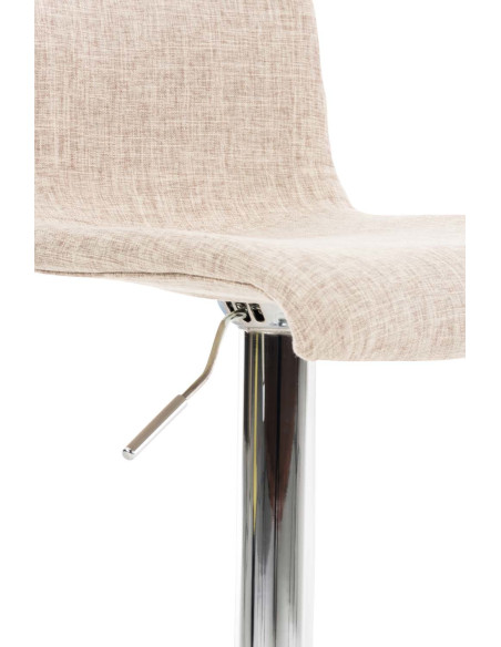 Tabouret de bar moderne en Tissu Blanc crème Métal Argenté Stano - 6