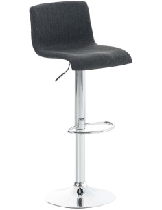 Tabouret de bar moderne en Tissu Gris foncé Métal Argenté Stano - 1