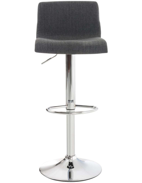 Tabouret de bar moderne en Tissu Gris foncé Métal Argenté Stano