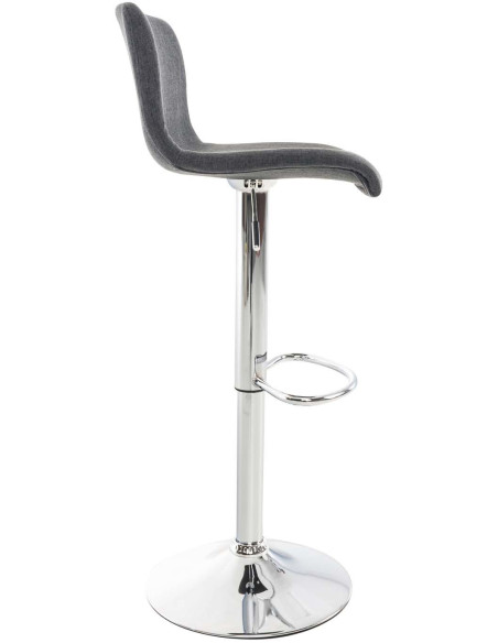 Tabouret de bar moderne en Tissu Gris foncé Métal Argenté Stano