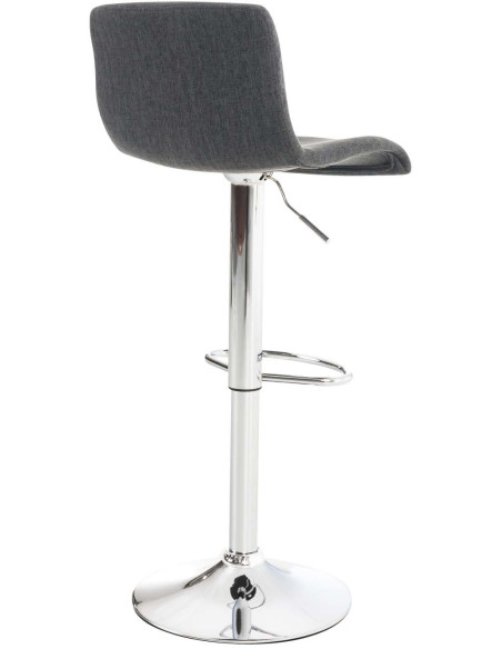 Tabouret de bar moderne en Tissu Gris foncé Métal Argenté Stano