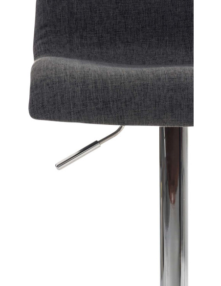 Tabouret de bar moderne en Tissu Gris foncé Métal Argenté Stano
