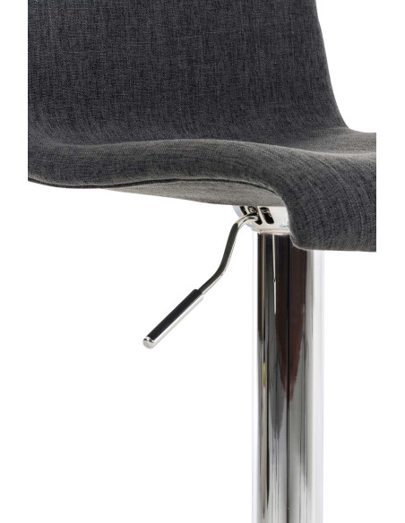 Tabouret de bar moderne en Tissu Gris foncé Métal Argenté Stano