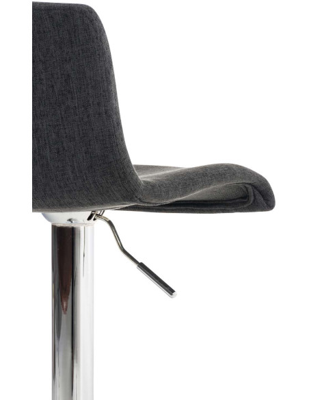 Tabouret de bar moderne en Tissu Gris foncé Métal Argenté Stano