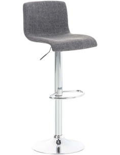 Tabouret de bar moderne en Tissu Gris clair Métal Argenté Stano - 1