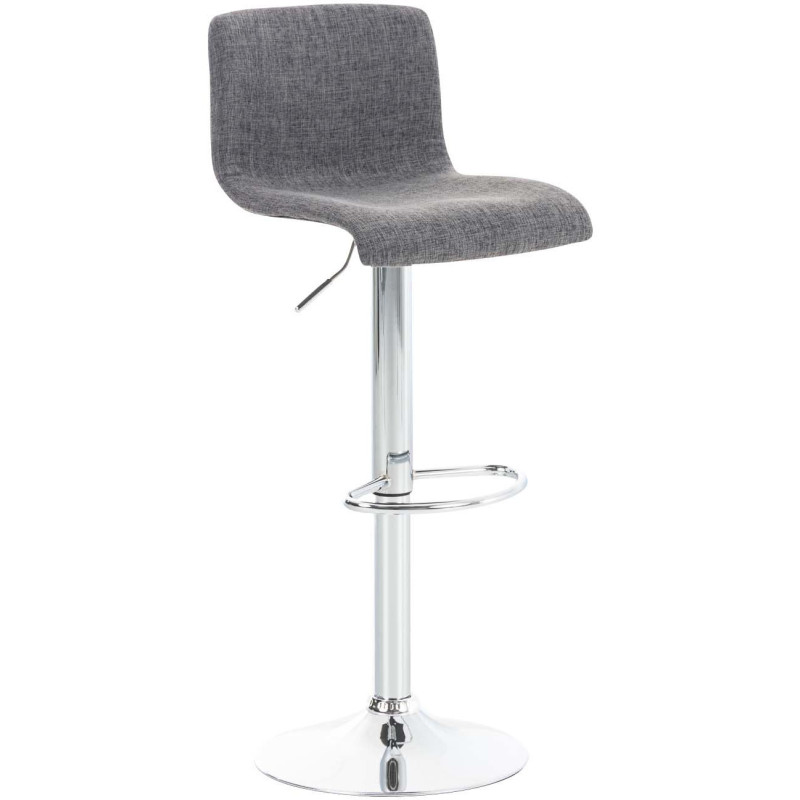Tabouret de bar moderne en Tissu Gris clair Métal Argenté Stano - 1