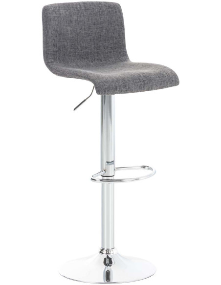 Tabouret de bar moderne en Tissu Gris clair Métal Argenté Stano - 1