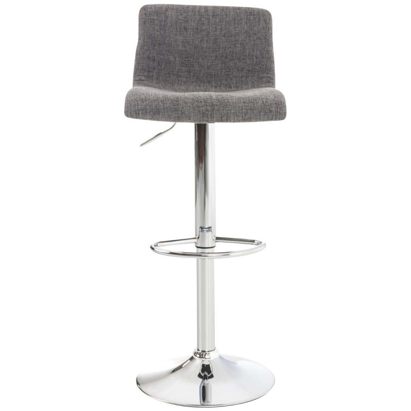 Tabouret de bar moderne en Tissu Gris clair Métal Argenté Stano - 2