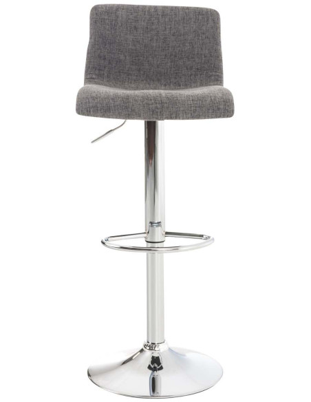 Tabouret de bar moderne en Tissu Gris clair Métal Argenté Stano - 2