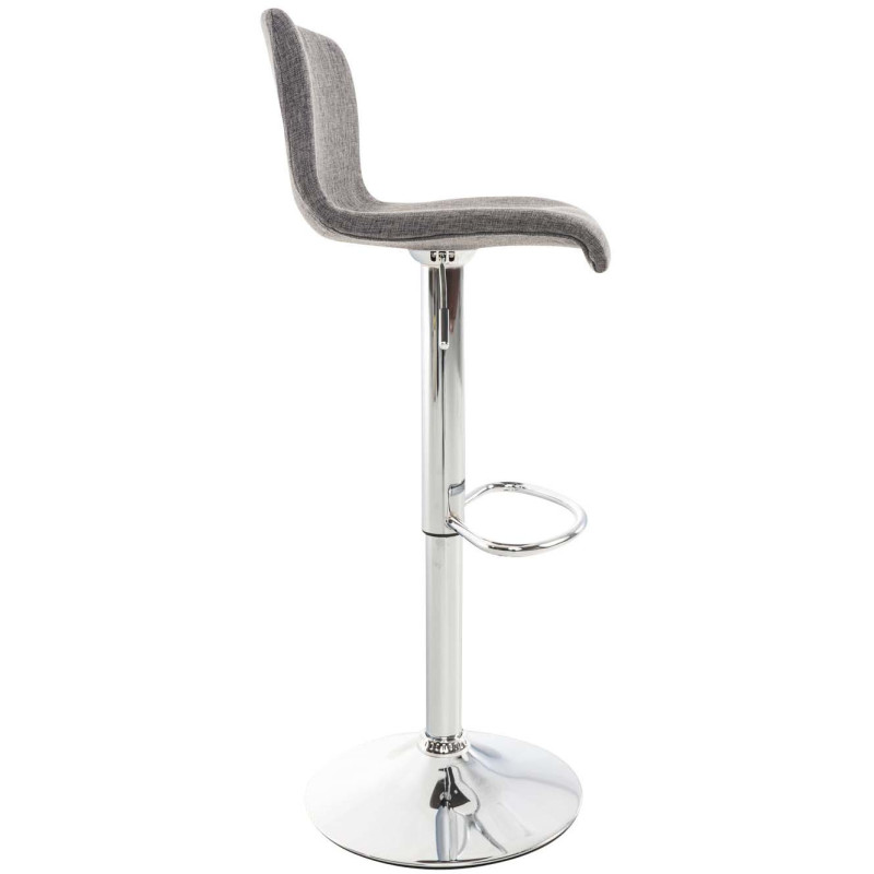 Tabouret de bar moderne en Tissu Gris clair Métal Argenté Stano - 3