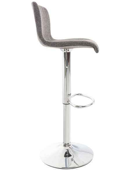 Tabouret de bar moderne en Tissu Gris clair Métal Argenté Stano - 3