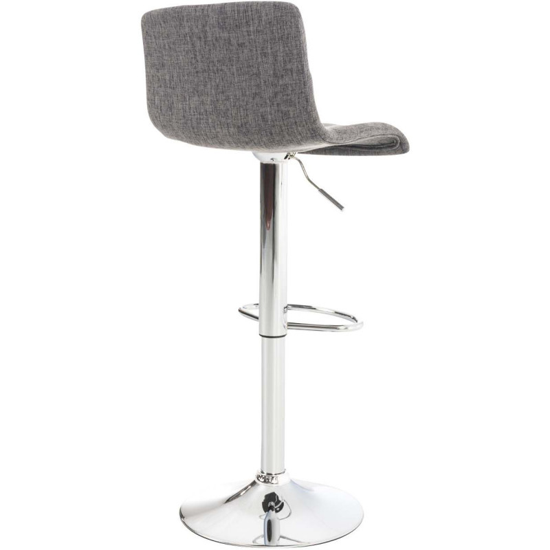 Tabouret de bar moderne en Tissu Gris clair Métal Argenté Stano - 4