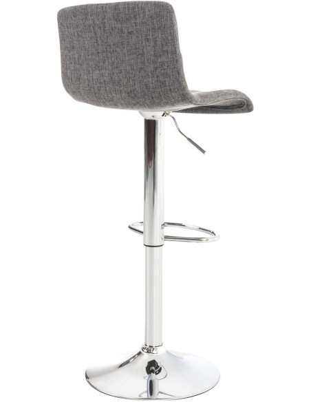 Tabouret de bar moderne en Tissu Gris clair Métal Argenté Stano - 4