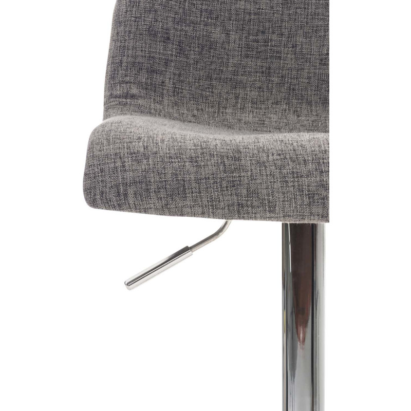 Tabouret de bar moderne en Tissu Gris clair Métal Argenté Stano - 5