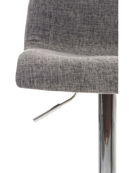 Tabouret de bar moderne en Tissu Gris clair Métal Argenté Stano - 5