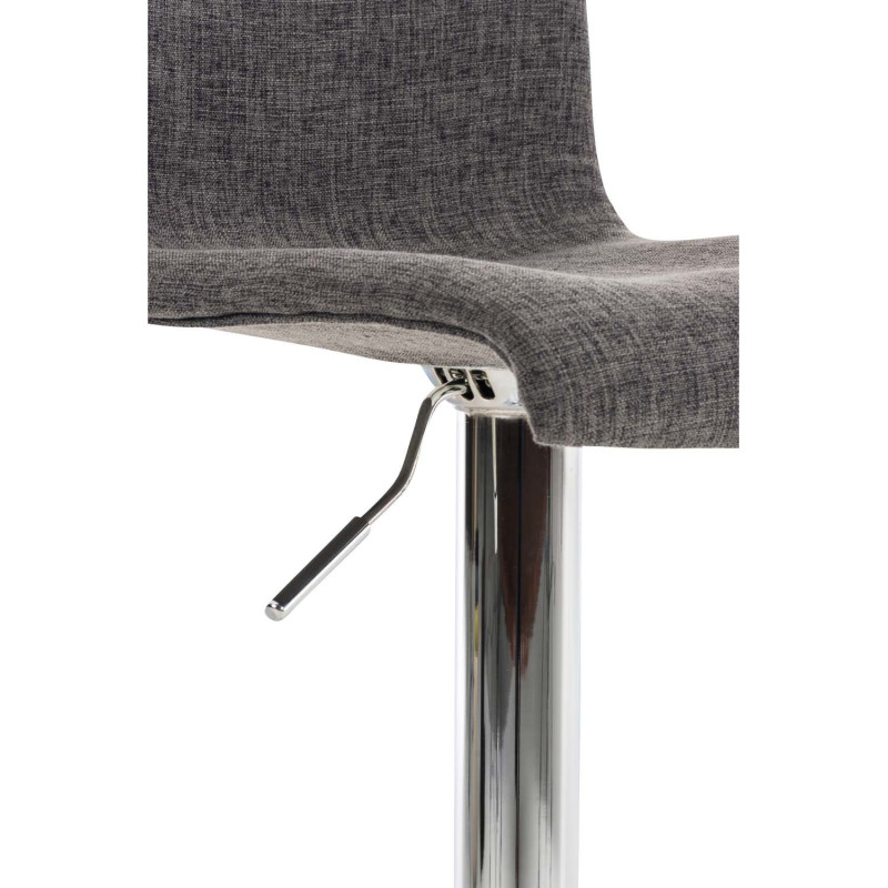 Tabouret de bar moderne en Tissu Gris clair Métal Argenté Stano - 6