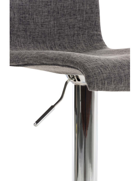 Tabouret de bar moderne en Tissu Gris clair Métal Argenté Stano - 6