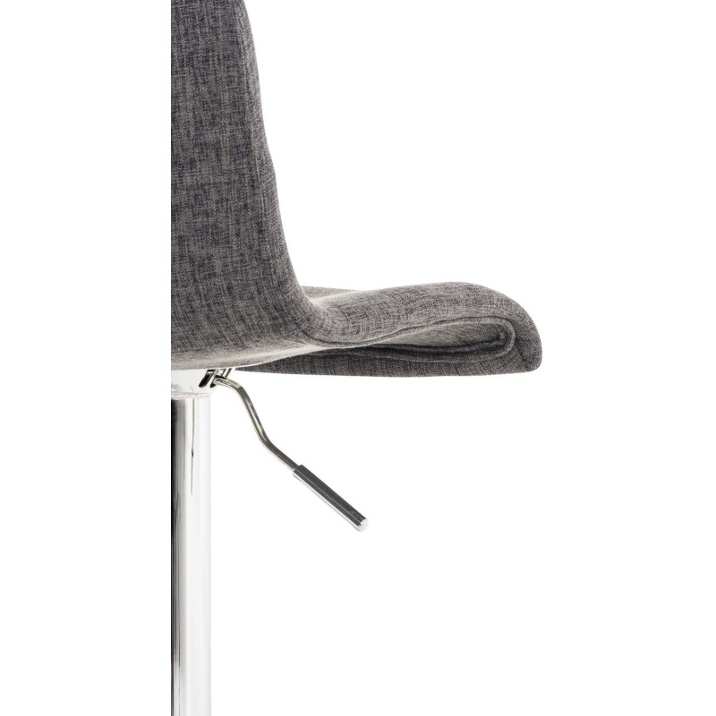 Tabouret de bar moderne en Tissu Gris clair Métal Argenté Stano - 7