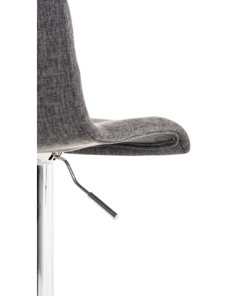 Tabouret de bar moderne en Tissu Gris clair Métal Argenté Stano - 7