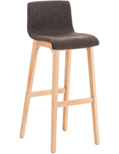 Tabouret de bar scandinave en Tissu Marron Bois de hêtre Naturel Helyra - 1