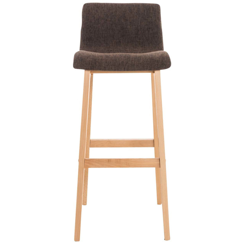 Tabouret de bar scandinave en Tissu Marron Bois de hêtre Naturel Helyra - 2