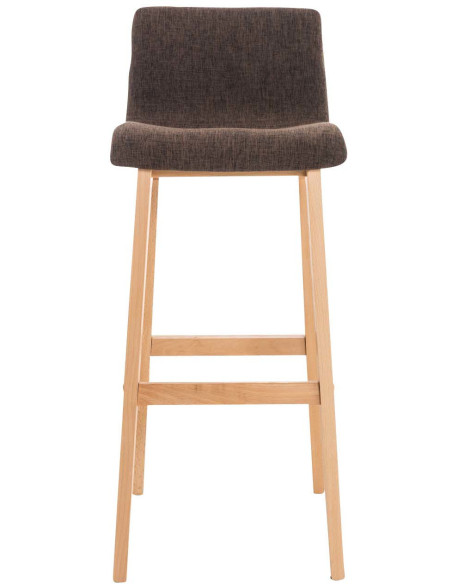 Tabouret de bar scandinave en Tissu Marron Bois de hêtre Naturel Helyra - 2