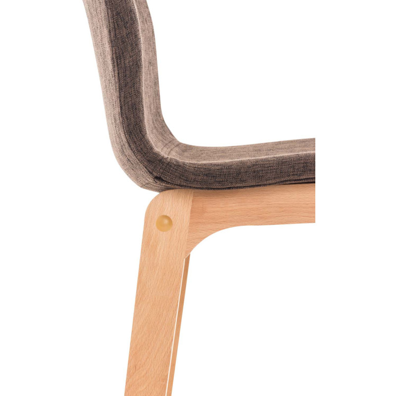 Tabouret de bar scandinave en Tissu Marron Bois de hêtre Naturel Helyra - 5