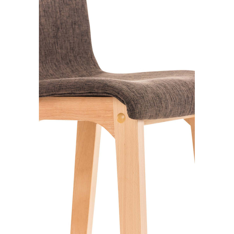 Tabouret de bar scandinave en Tissu Marron Bois de hêtre Naturel Helyra - 6