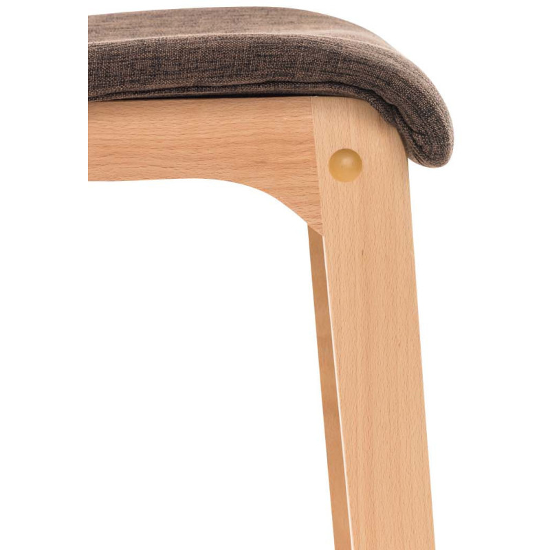 Tabouret de bar scandinave en Tissu Marron Bois de hêtre Naturel Helyra - 7
