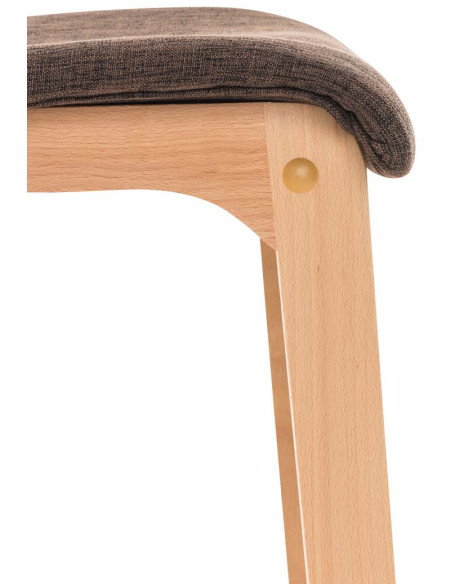 Tabouret de bar scandinave en Tissu Marron Bois de hêtre Naturel Helyra - 7