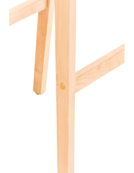 Tabouret de bar scandinave en Tissu Blanc crème Bois de hêtre Naturel Helyra - 8