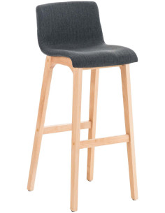 Tabouret de bar scandinave en Tissu Gris foncé Bois de hêtre Naturel Helyra - 1