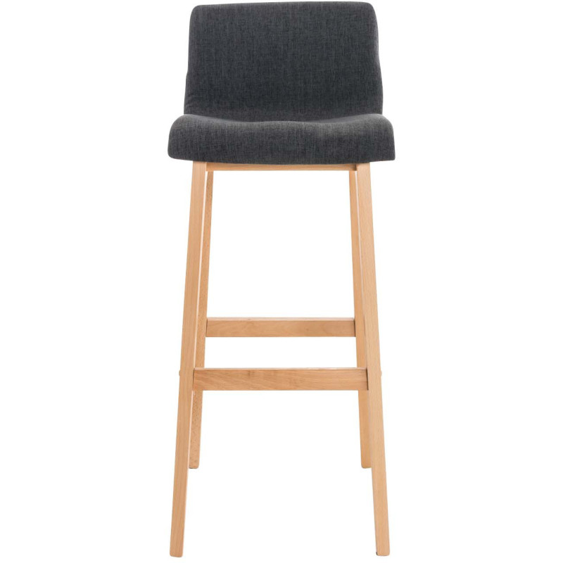 Tabouret de bar scandinave en Tissu Gris foncé Bois de hêtre Naturel Helyra - 2