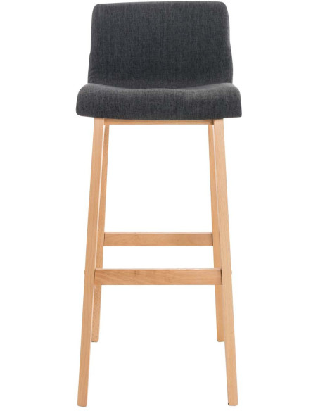 Tabouret de bar scandinave en Tissu Gris foncé Bois de hêtre Naturel Helyra - 2