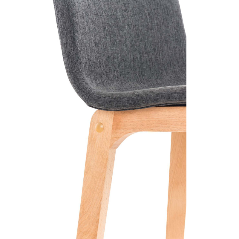Tabouret de bar scandinave en Tissu Gris foncé Bois de hêtre Naturel Helyra - 5