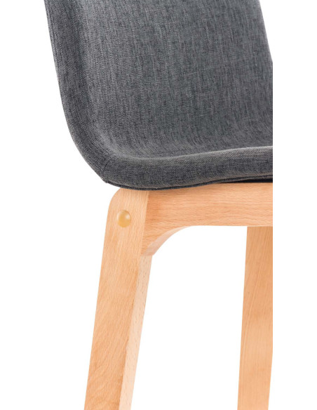 Tabouret de bar scandinave en Tissu Gris foncé Bois de hêtre Naturel Helyra - 5