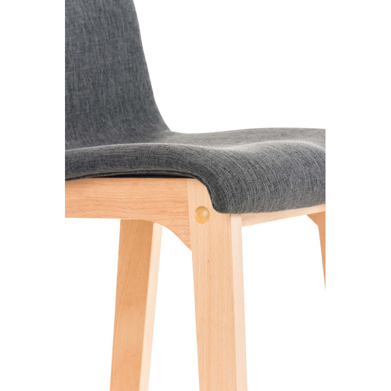Tabouret de bar scandinave en Tissu Gris foncé Bois de hêtre Naturel Helyra - 6