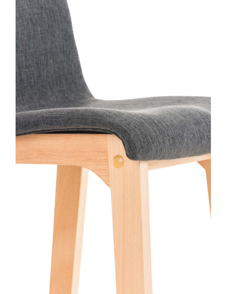 Tabouret de bar scandinave en Tissu Gris foncé Bois de hêtre Naturel Helyra - 6