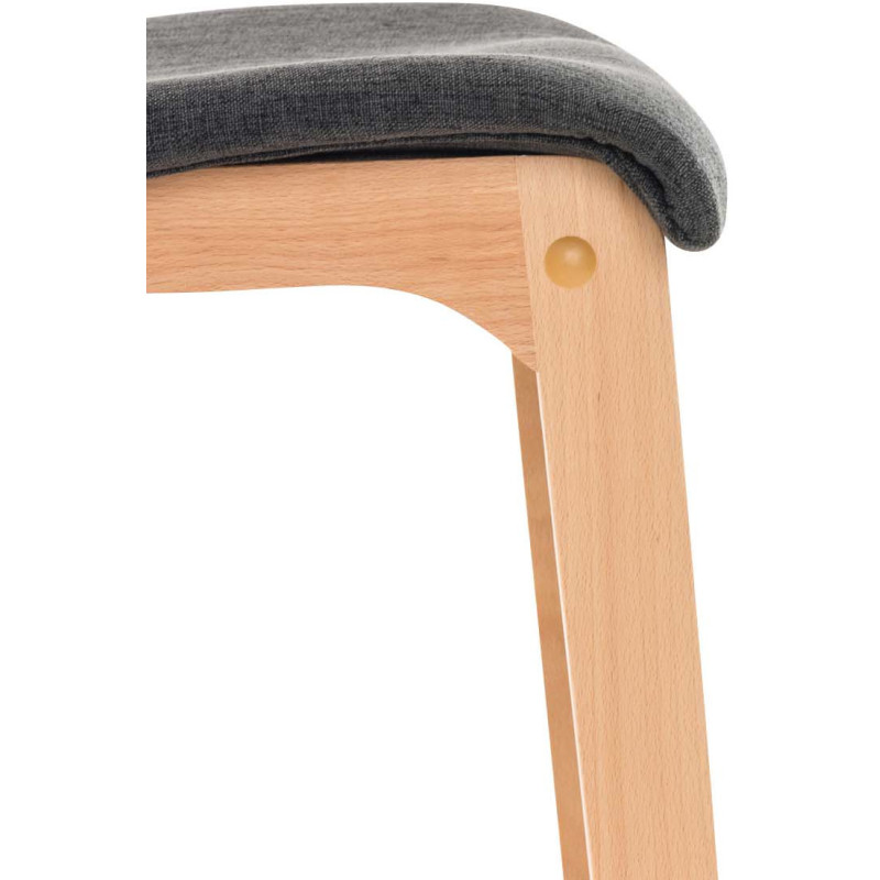Tabouret de bar scandinave en Tissu Gris foncé Bois de hêtre Naturel Helyra - 7