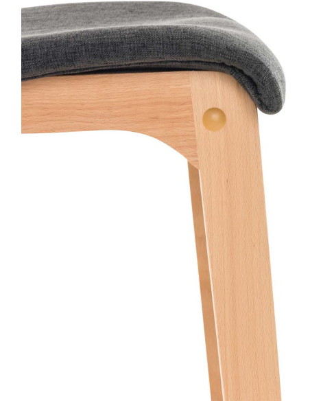 Tabouret de bar scandinave en Tissu Gris foncé Bois de hêtre Naturel Helyra - 7