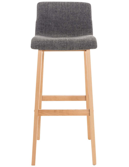 Tabouret de bar scandinave en Tissu Gris clair Bois de hêtre Naturel Helyra - 2
