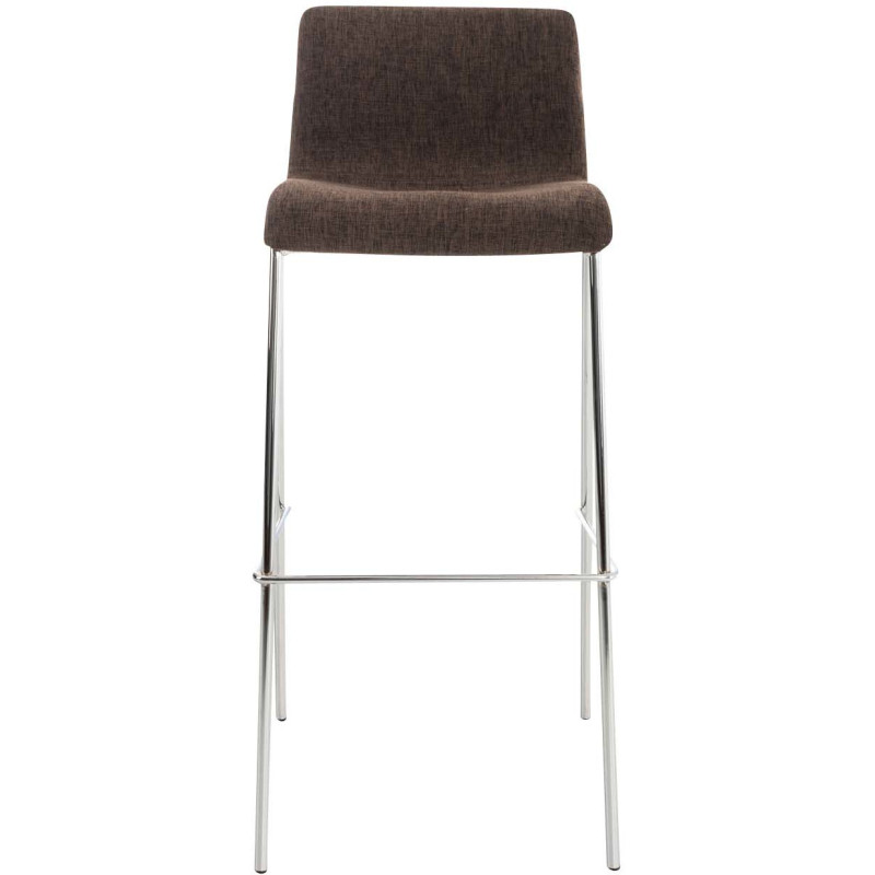 Tabouret de bar minimaliste en Tissu Marron Métal Argenté Zavria - 2